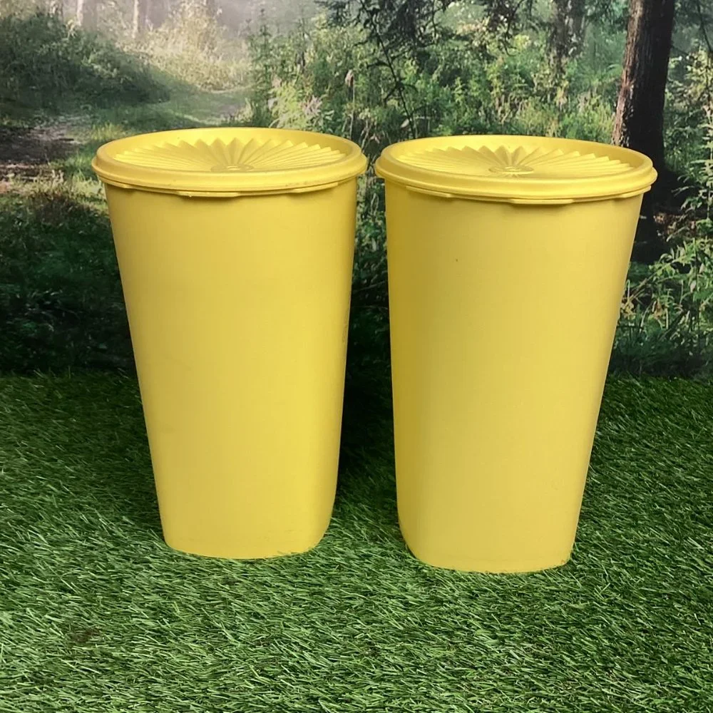 Vintage Tupperware Containers Sunburst Yellow (5)